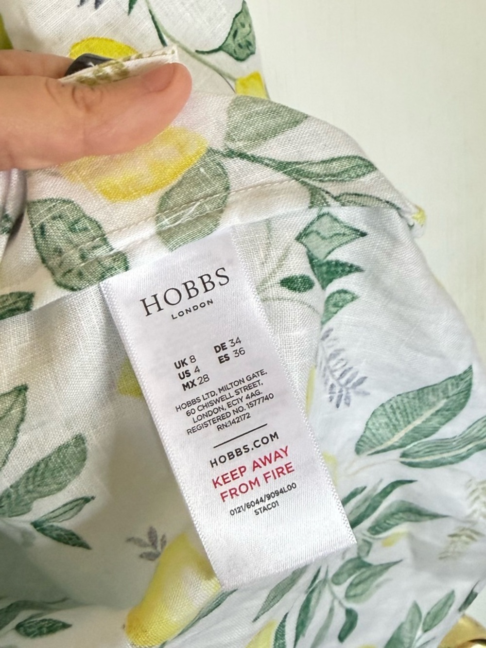 Hobbs London Livia Lemon Print Linen Button Down - Picture 7 of 9